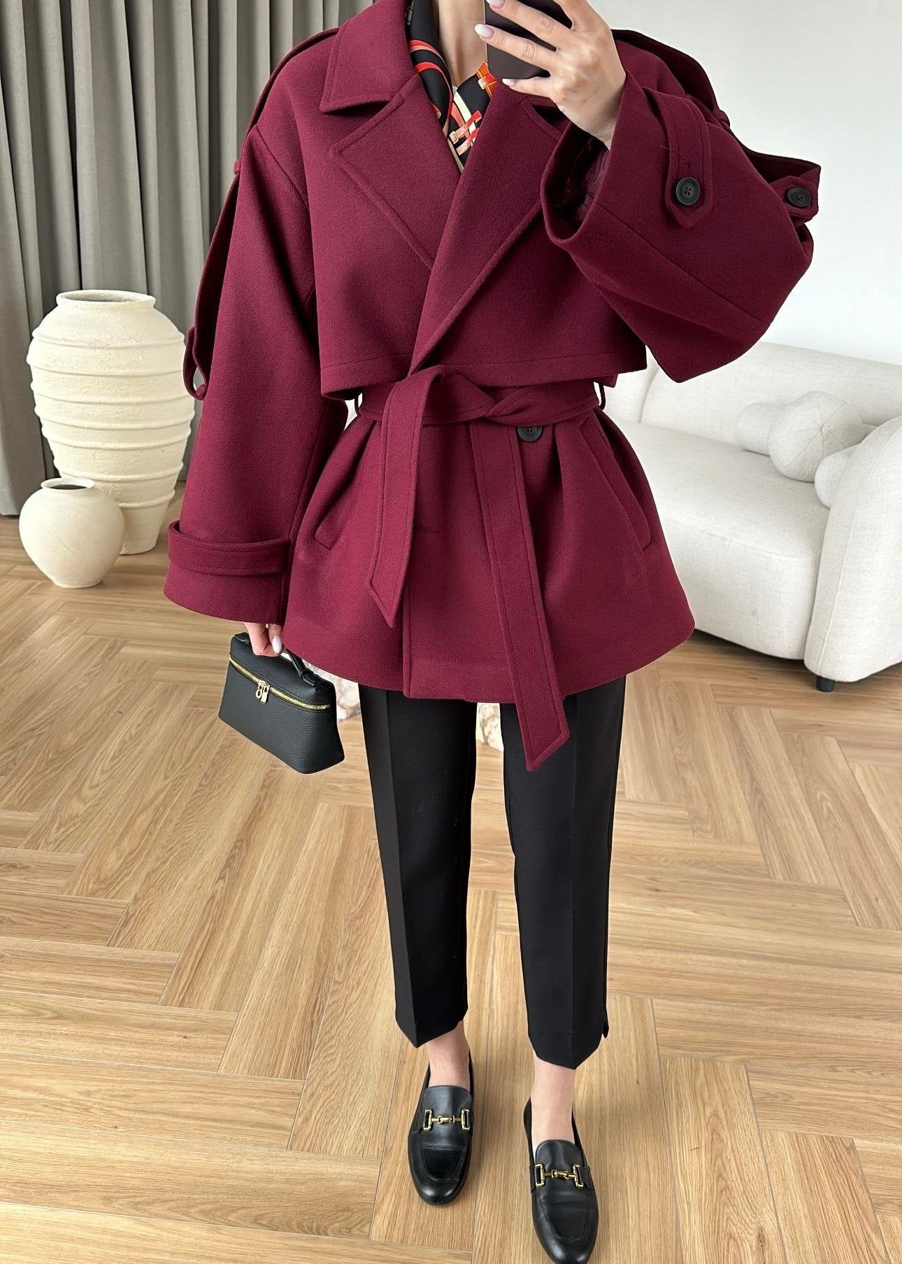 Ara Boy Kaşe Kaban BORDO