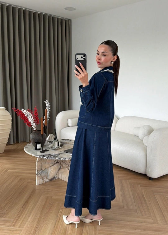 İncili Denim Takım LACİVERT