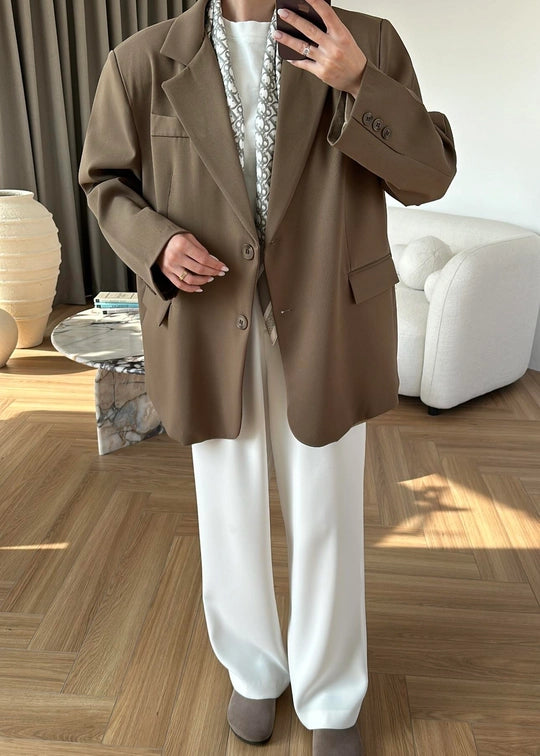 Süs Cepli Oversize Ceket HAKİ