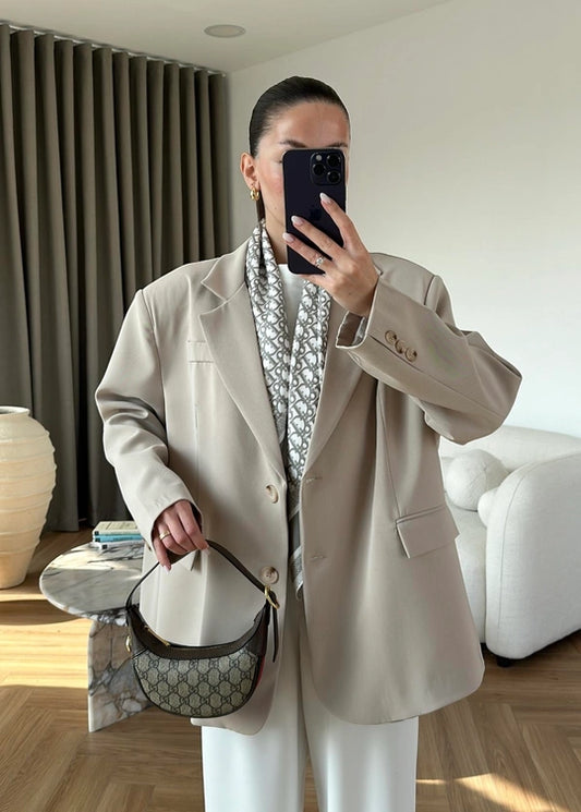 Süs Cepli Oversize Ceket TAŞ